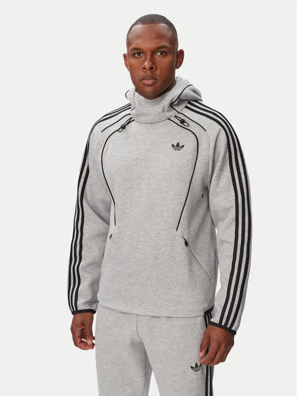 Adidas adidas Majica dugih rukava Spacer Teamgeist 26 Cutline Hoodie KR9653 Siva Regular Fit