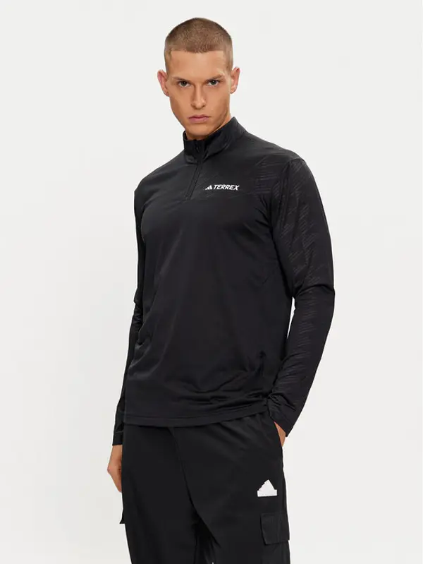 Adidas adidas Majica dugih rukava Terrex Multi Half-Zip Long-Sleeve Top HT9501 Crna Slim Fit