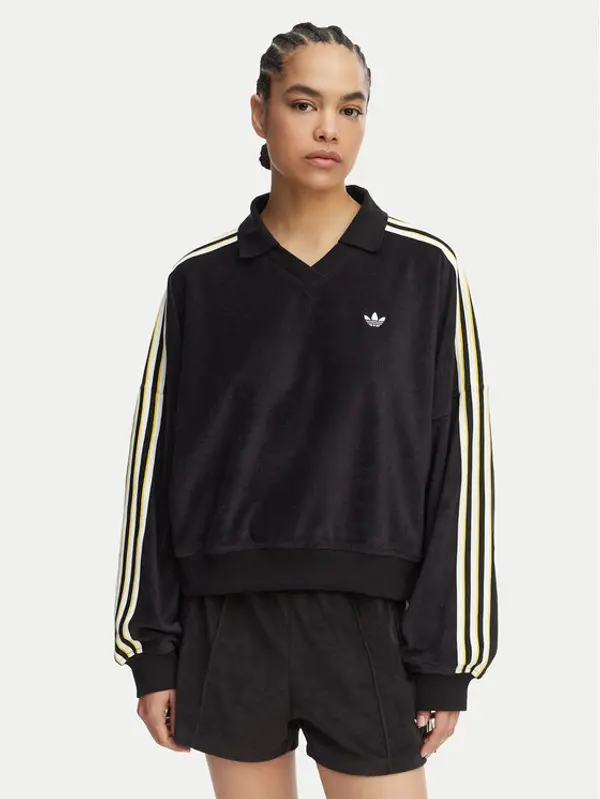 Adidas adidas Majica dugih rukava Terry Towel KD1402 Crna Oversize