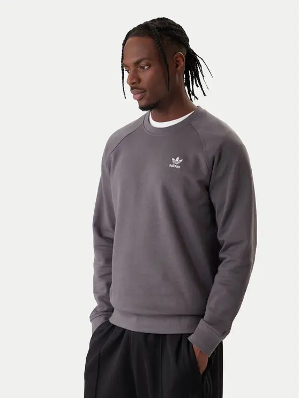 Adidas adidas Majica dugih rukava Trefoil Essentials JW3598 Siva Regular Fit
