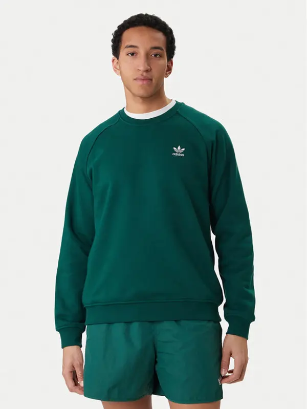 Adidas adidas Majica dugih rukava Trefoil Essentials KD1319 Zelena Regular Fit