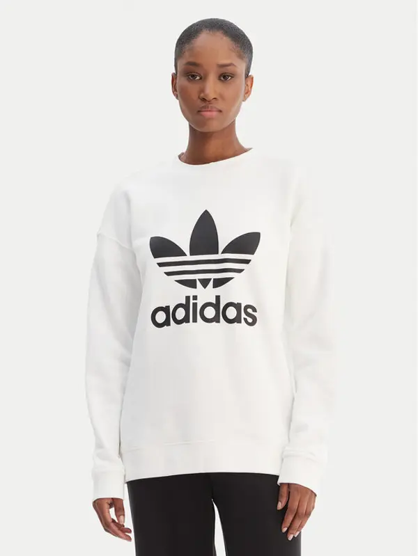 Adidas adidas Majica dugih rukava Trefoil GN2961 Bijela Regular Fit