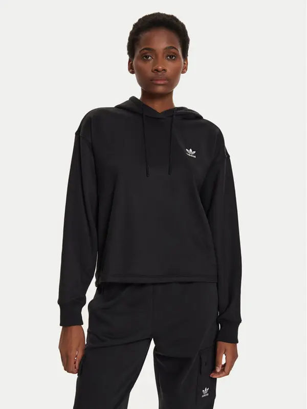Adidas adidas Majica dugih rukava Trefoil IU2421 Crna Loose Fit