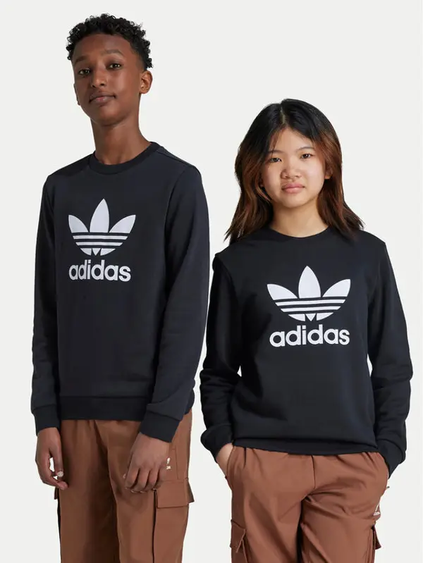 Adidas adidas Majica dugih rukava Trefoil IY7435 Crna Regular Fit