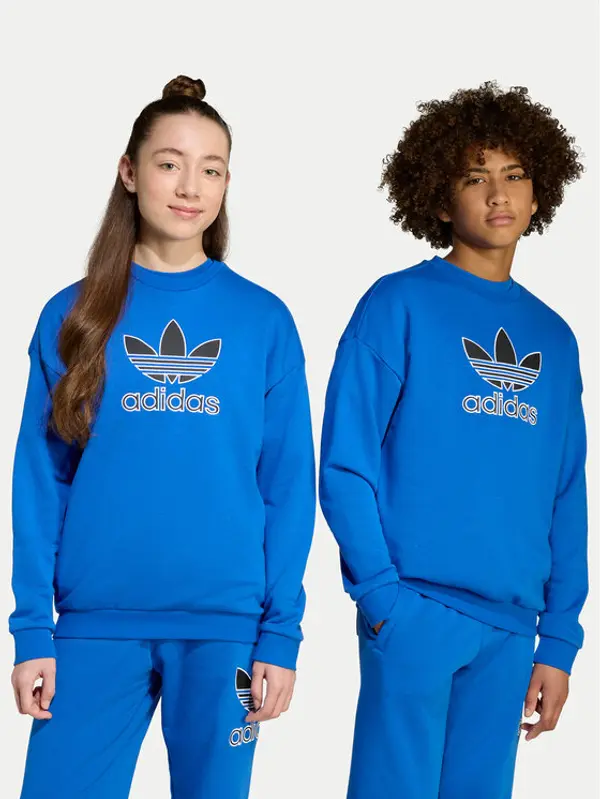 Adidas adidas Majica dugih rukava Trefoil JV8570 Plava Loose Fit