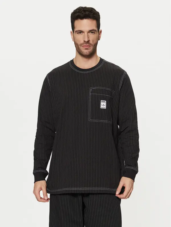 Adidas adidas Majica dugih rukava Wabash JP4479 Crna Loose Fit