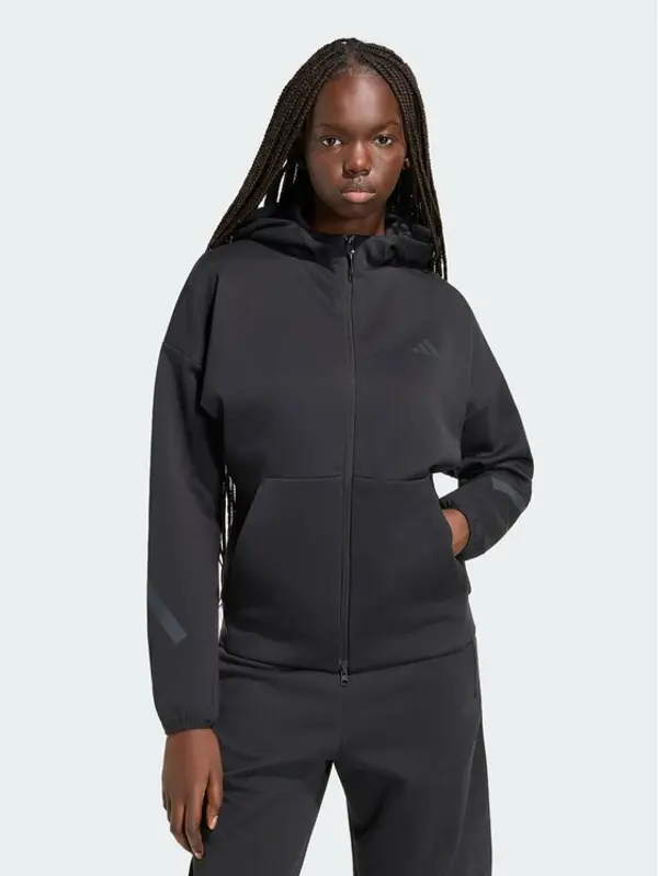 Adidas adidas Majica dugih rukava Z.N.E. Full Zip KF6327 Crna Regular Fit