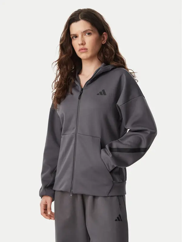 Adidas adidas Majica dugih rukava Z.N.E. Full Zip KF6331 Siva Regular Fit