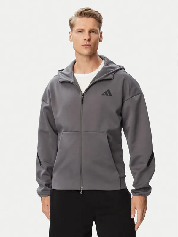Adidas adidas Majica dugih rukava Z.N.E. Full Zip KX7689 Siva Regular Fit