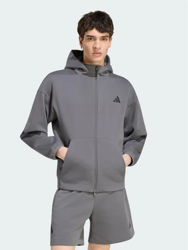 Adidas adidas Majica dugih rukava Z.N.E. Full Zip KX7689 Siva Regular Fit