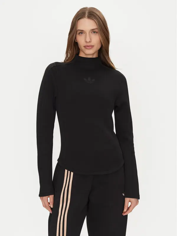 Adidas adidas Majica Structured Interlock JJ0937 Crna Slim Fit