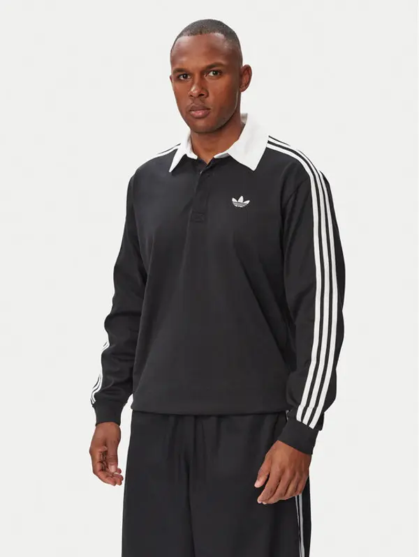 Adidas adidas Polo 3-Stripes Rugby Longsleeve Polo KE3576 Crna Regular Fit