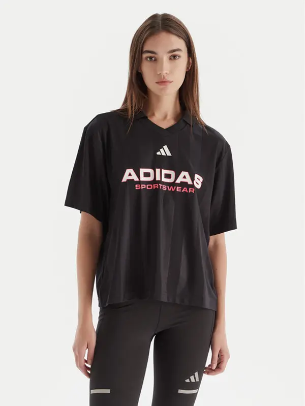 Adidas adidas Polo Tiro JN2749 Crna Loose Fit