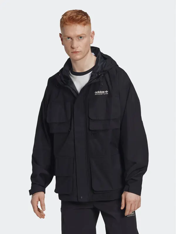Adidas adidas Prijelazna jakna Adventure HK4996 Crna Loose Fit