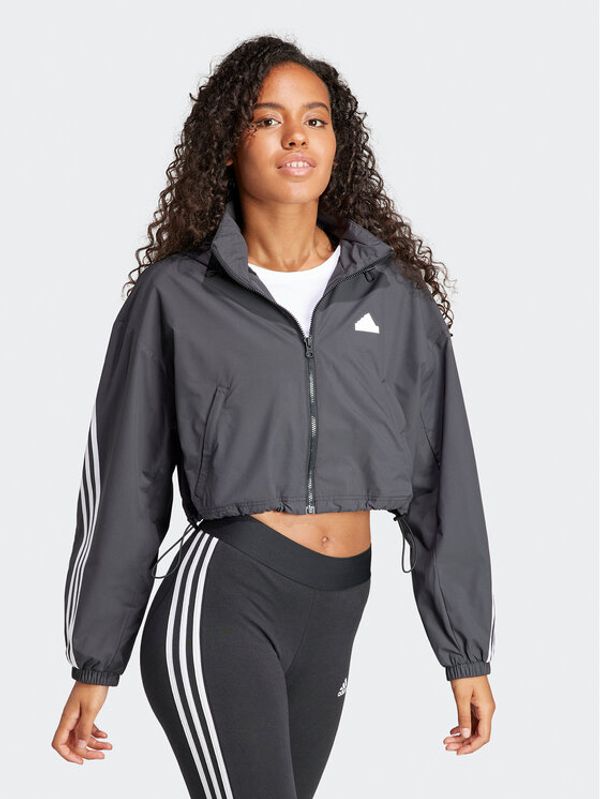 adidas adidas Prijelazna jakna Future Icons 3-Stripes IS3660 Crna Loose Fit