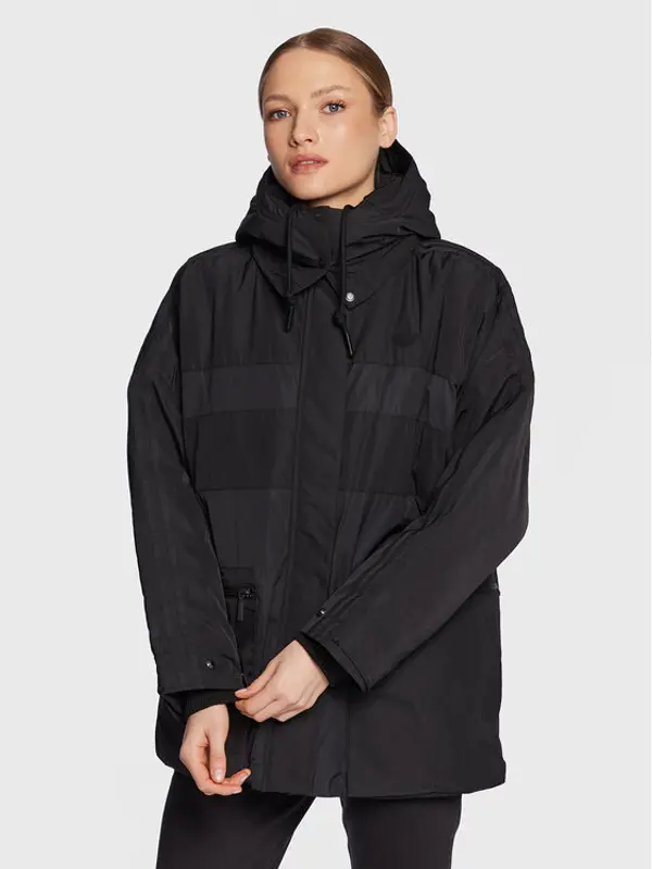 Adidas adidas Prijelazna jakna HM2615 Crna Loose Fit