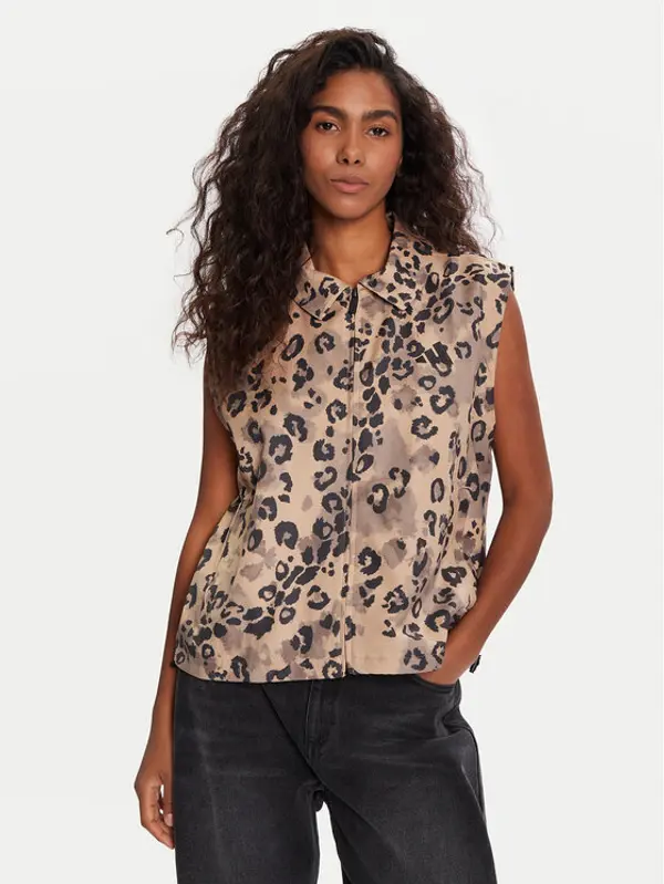Adidas adidas Prsluk Animal Print 3-Stripes JV6957 Bež Loose Fit