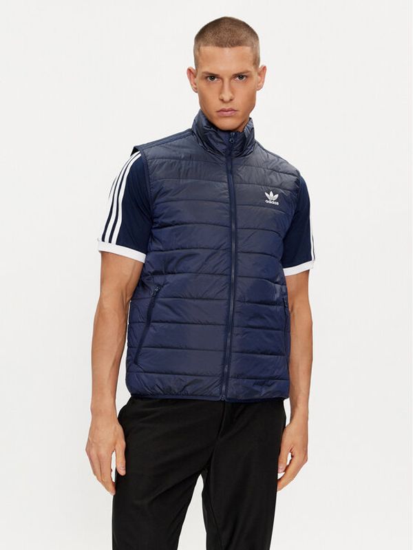 adidas adidas Prsluk Padded Stand Collar Puffer Vest HL9216 Plava Regular Fit