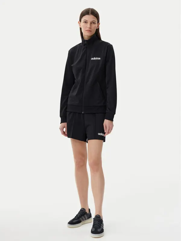 Adidas adidas Set gornji dio trenirke i sportski šortsevi Essentials Linear JD5432 Crna Regular Fit