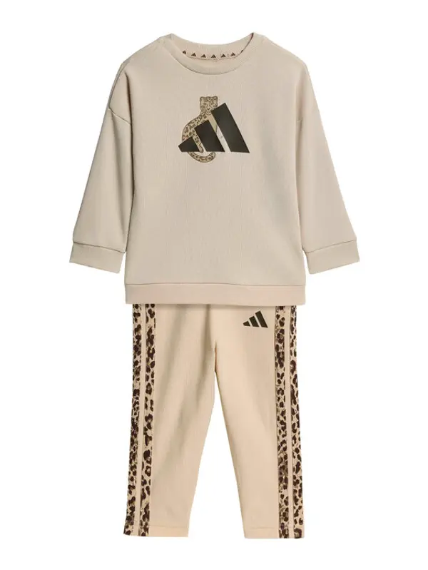 Adidas adidas Set majica dugih rukava i leggins Animal KC9644 Bež Regular Fit