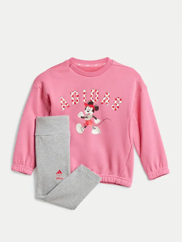 Adidas adidas Set majica dugih rukava i leggins Disney Mickey Mouse JF3627 Ružičasta Slim Fit