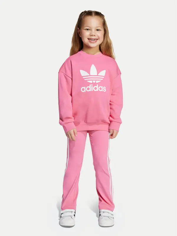 Adidas adidas Set majica dugih rukava i leggins JY3741 Ružičasta Flared Fit