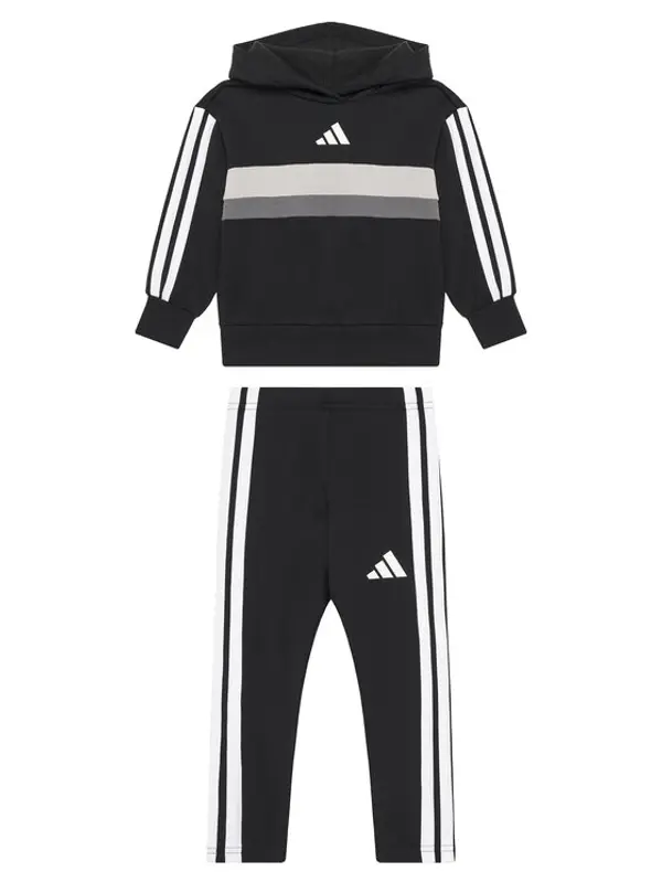 Adidas adidas Set majica dugih rukava i leggins Seasonal Essentials Tiberio 3-Stripes JI6218 Crna Slim Fit