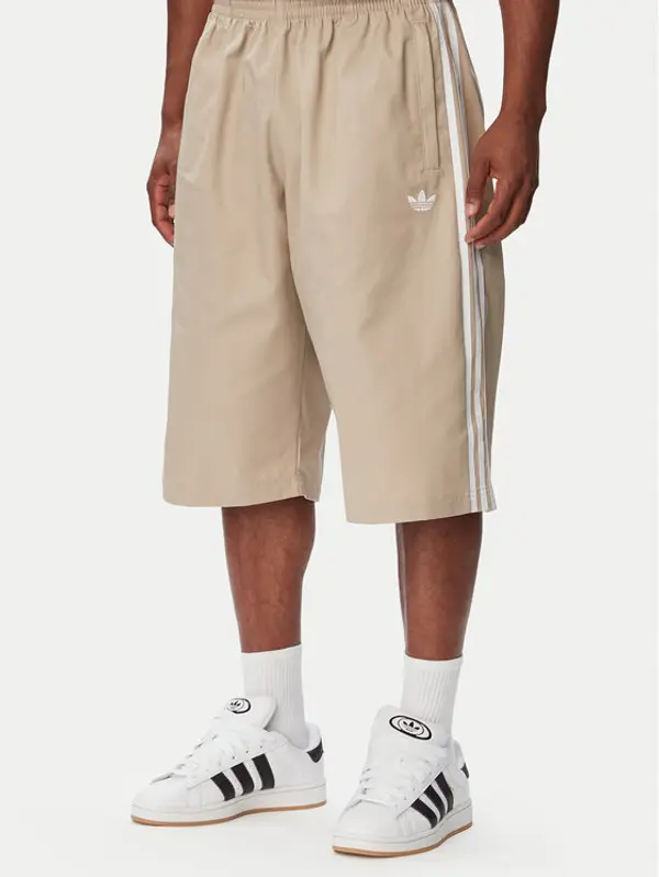 Adidas adidas Sportske kratke hlače Adicolor Twill KR1388 Bež Relaxed Fit