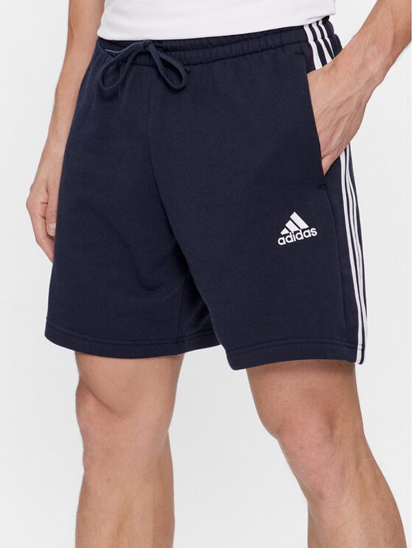 adidas adidas Sportske kratke hlače Essentials French Terry 3-Stripes Shorts IC9436 Plava Regular Fit