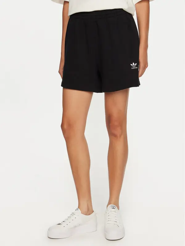Adidas adidas Sportske kratke hlače Essentials French Terry IY7343 Crna Loose Fit