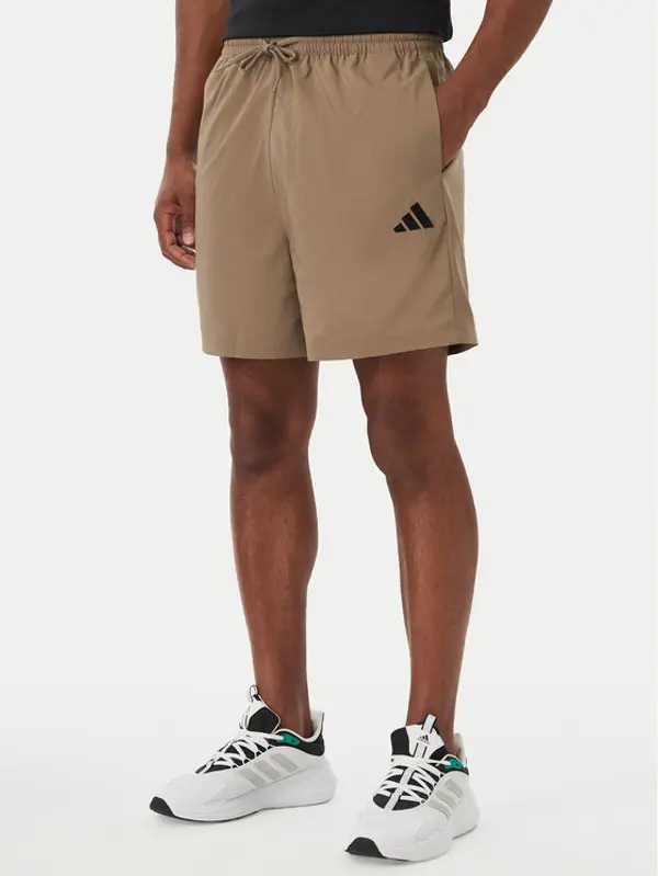 Adidas adidas Sportske kratke hlače Essentials Small Logo Chelsea KF2400 Tamno bež Regular Fit