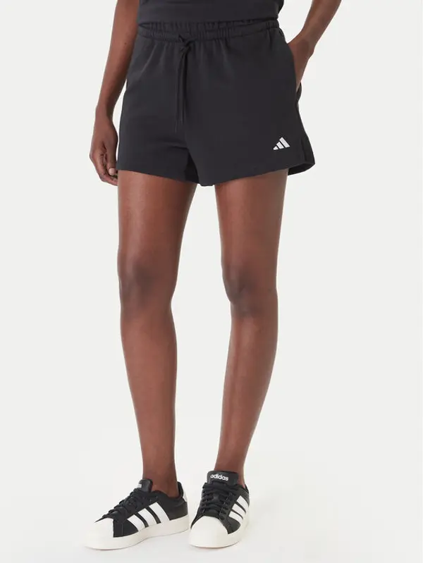 Adidas adidas Sportske kratke hlače Essentials Small Logo Feel Cozy JC5925 Crna Regular Fit