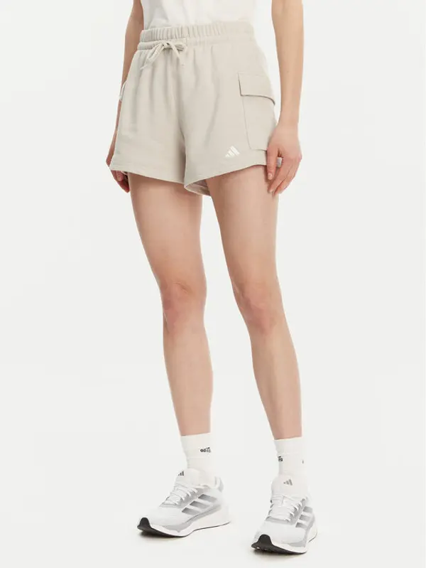 Adidas adidas Sportske kratke hlače Essentials Small Logo JC5699 Bež Loose Fit