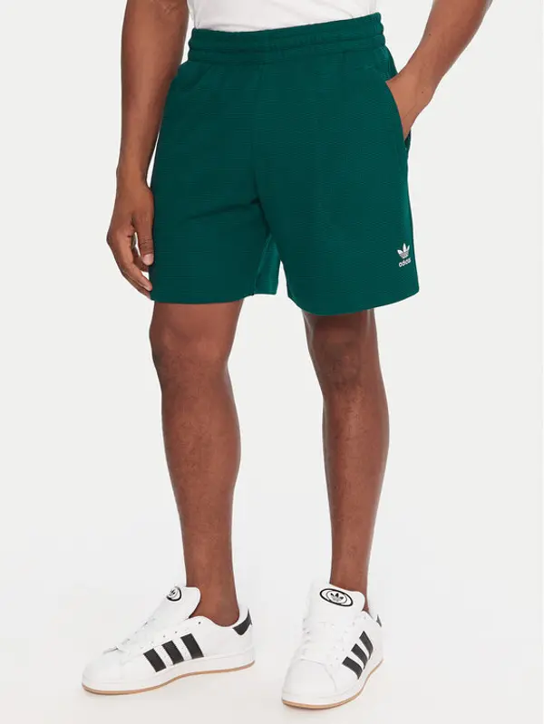 Adidas adidas Sportske kratke hlače Essentials Trefoil JW1040 Zelena Regular Fit