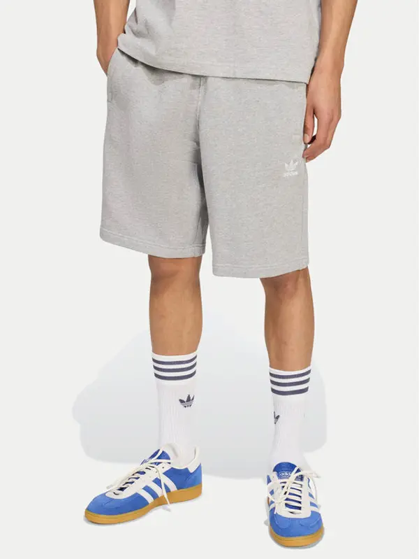 Adidas adidas Sportske kratke hlače Essentials Trefoil JW8624 Siva Regular Fit