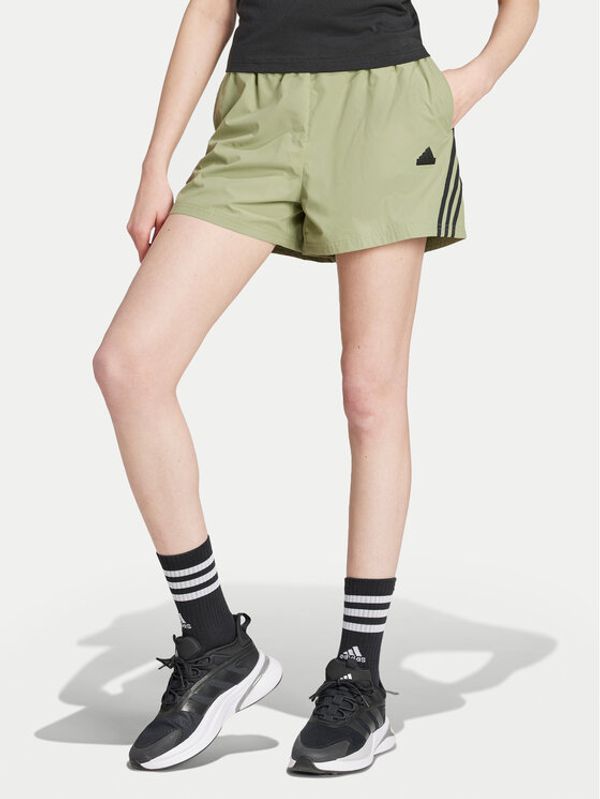 adidas adidas Sportske kratke hlače Future Icons 3-Stripes IW7707 Zelena Loose Fit