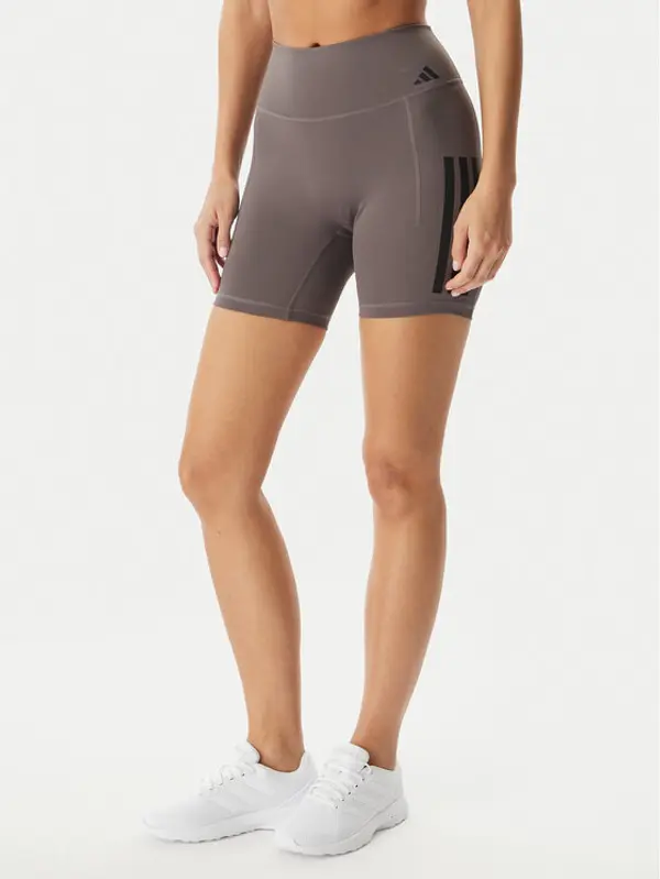 Adidas adidas Sportske kratke hlače Optime Workout 3-Stripes JZ1099 Siva Slim Fit