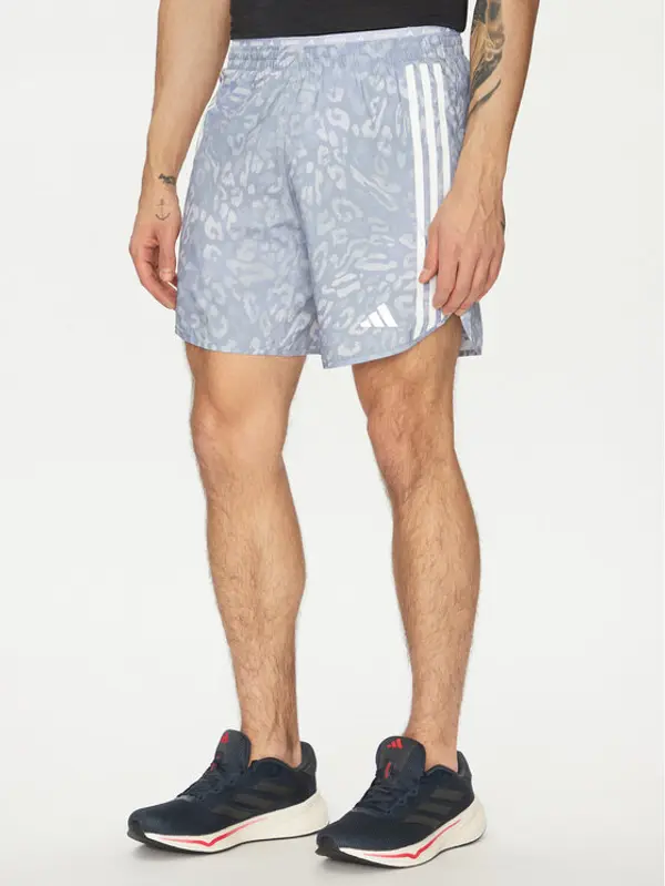 Adidas adidas Sportske kratke hlače Own the Run 3-Stripes JD7769 Plava Regular Fit