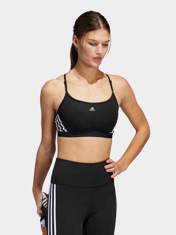 adidas adidas Sportski grudnjak adidas Aeroreact Training Light-Support 3-Stripes Bra HC7862 Crna
