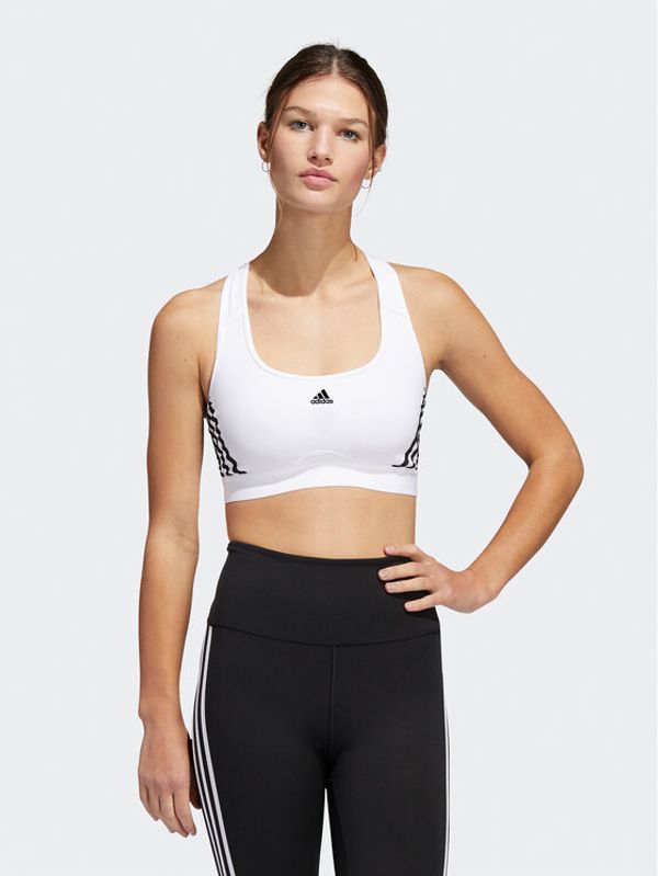 adidas adidas Sportski grudnjak adidas Powerreact Training Medium-Support 3-Stripes Bra HC7897 Bijela