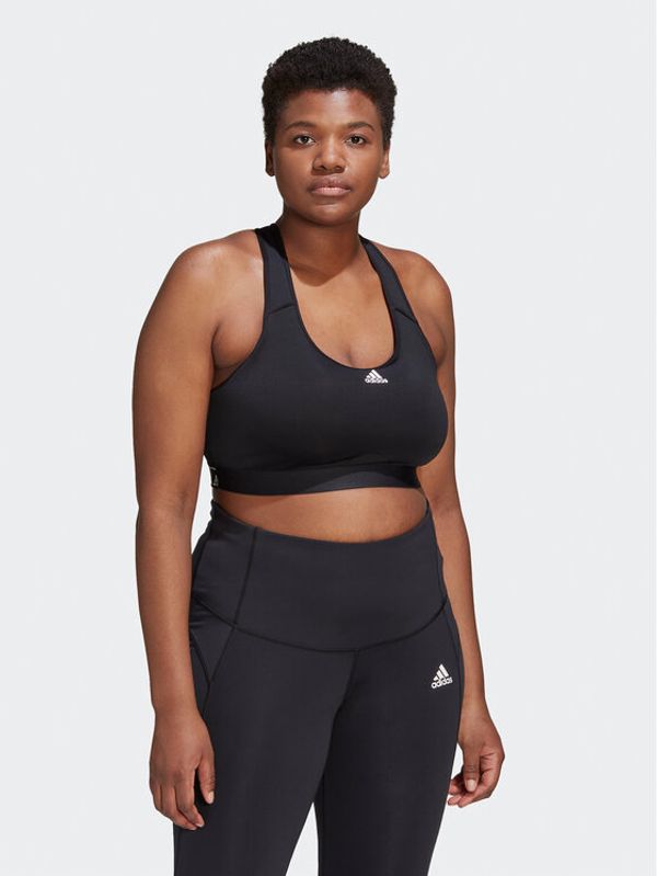 adidas adidas Sportski grudnjak adidas Powerreact Training Medium-Support Bra (Plus Size) HC7492 Crna