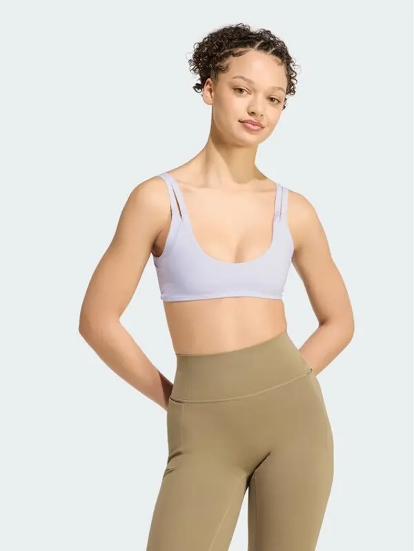 Adidas adidas Sportski grudnjak Optime Workout Reversible Twist Light Support Bra KS6053 Svijetlo ljubičasta