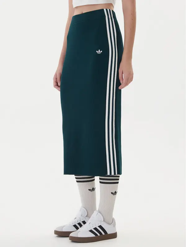Adidas adidas Suknja olovka adicolor Knit 3-Stripes JW2662 Zelena Regular Fit