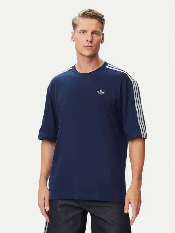 Adidas adidas T-shirt Adicolor 3-Stripes Oversized Tee KS7414 Tamnoplava Oversize
