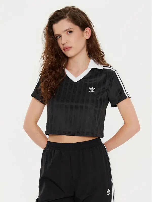 Adidas adidas T-shirt adicolor Football Jacquard JD2606 Crna Slim Fit