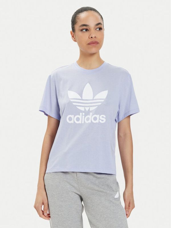 adidas adidas T-shirt adicolor Trefoil IN8439 Ljubičasta Boxy Fit