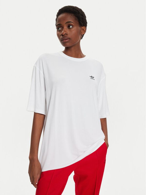 adidas adidas T-shirt adicolor Trefoil IR8064 Bijela Loose Fit