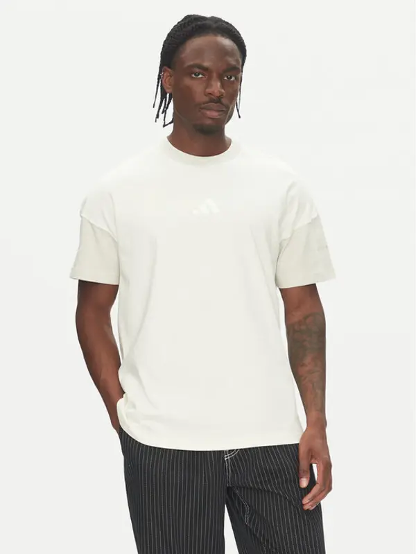 Adidas adidas T-shirt ALL SZN Colorblock JJ3679 Bijela Loose Fit