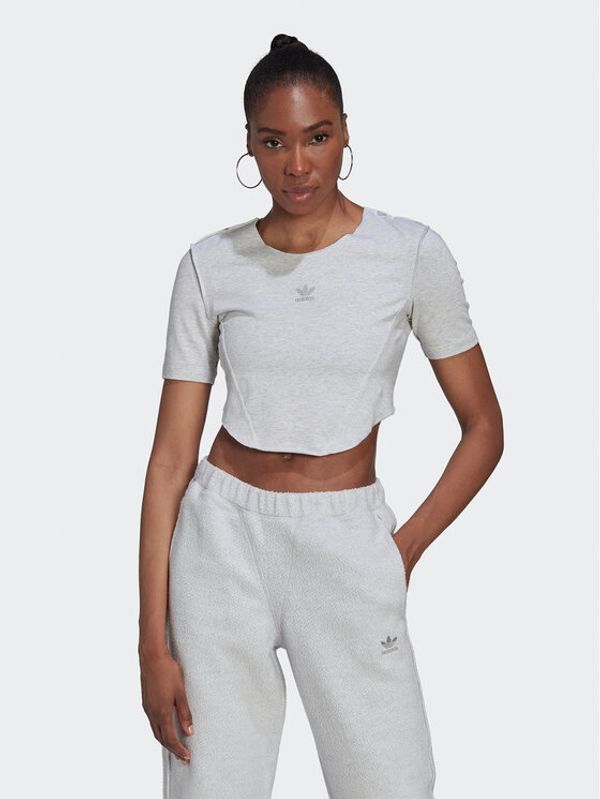 adidas adidas T-shirt Crop Loungewear HL9130 Siva Regular Fit