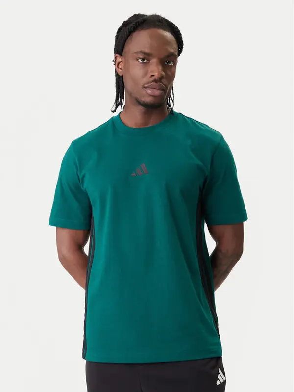 Adidas adidas T-shirt Essentials 3-Stripes JD1905 Zelena Regular Fit